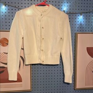 Jessica Simpson White Cardigan Sweater with Cropped Fit